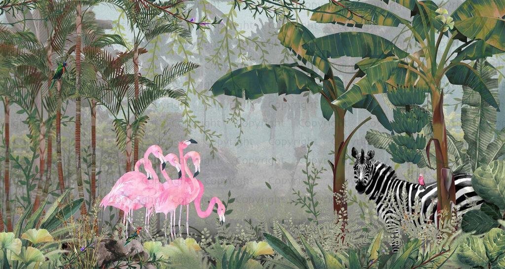 Zebra Patterned Design, VINYL FABRIC TEXTILE Wall Mural in Different Texture, Code A313 It is produced as ONE PIECE WITHOUT JOINT.