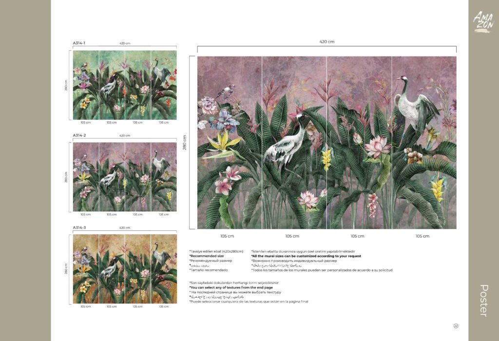Trend Poster Design MURAL WALLPAPER, Available in Various Paper Texture, Code A314. It is Produced as 105 CM WIDE ROLL PANELS. - Image 8