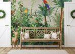 Squirrel and Parrot Design, VINYL FABRIC TEXTILE Wall Mural in Different Texture, Code A315. It is produced as ONE PIECE WITHOUT JOINT. - Image 5