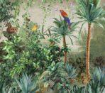 Squirrel and Parrot Design, VINYL FABRIC TEXTILE Wall Mural in Different Texture, Code A315. It is produced as ONE PIECE WITHOUT JOINT.