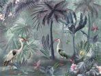 Birds Pattern Design, VINYL FABRIC TEXTILE Wall Mural in Different Texture, Code A317. It is produced as ONE PIECE WITHOUT JOINT. - Image 2