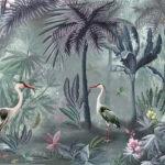 Birds Pattern Design MURAL WALLPAPER, Available in Various Paper Texture, Code A317. It is Produced as 105 CM WIDE ROLL PANELS.