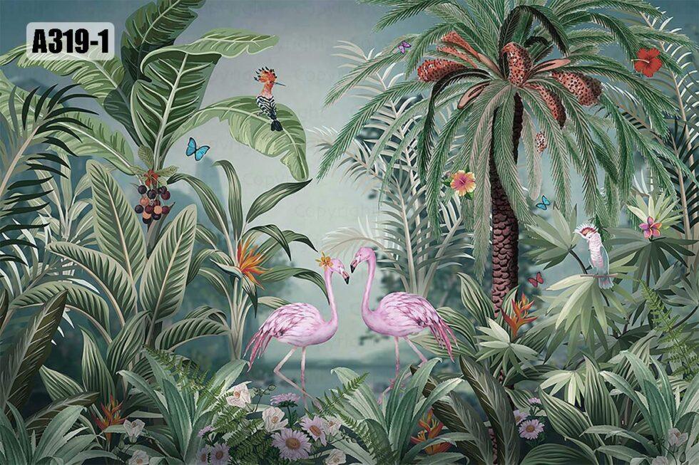 Flamingo Mural WALLPAPER in Different Texture - Code A319 - Image 2