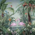 Flamingo  MURAL WALLPAPER, Available in Various Paper Texture, Code A319. It is Produced as 105 CM WIDE ROLL PANELS.