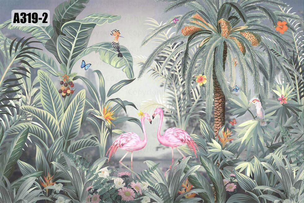 Flamingo Mural WALLPAPER in Different Texture - Code A319 - Image 3