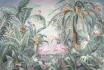 Flamingo Design, VINYL FABRIC TEXTILE Wall Mural in Different Texture, Code A319. It is produced as ONE PIECE WITHOUT JOINT.