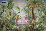 Flamingo Design, VINYL FABRIC TEXTILE Wall Mural in Different Texture, Code A319. It is produced as ONE PIECE WITHOUT JOINT. - Image 2