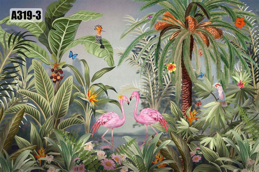 Flamingo Mural WALLPAPER in Different Texture - Code A319 - Image 4