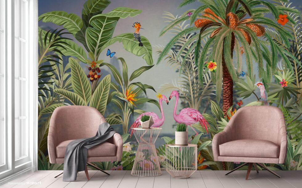 Flamingo Mural WALLPAPER in Different Texture - Code A319