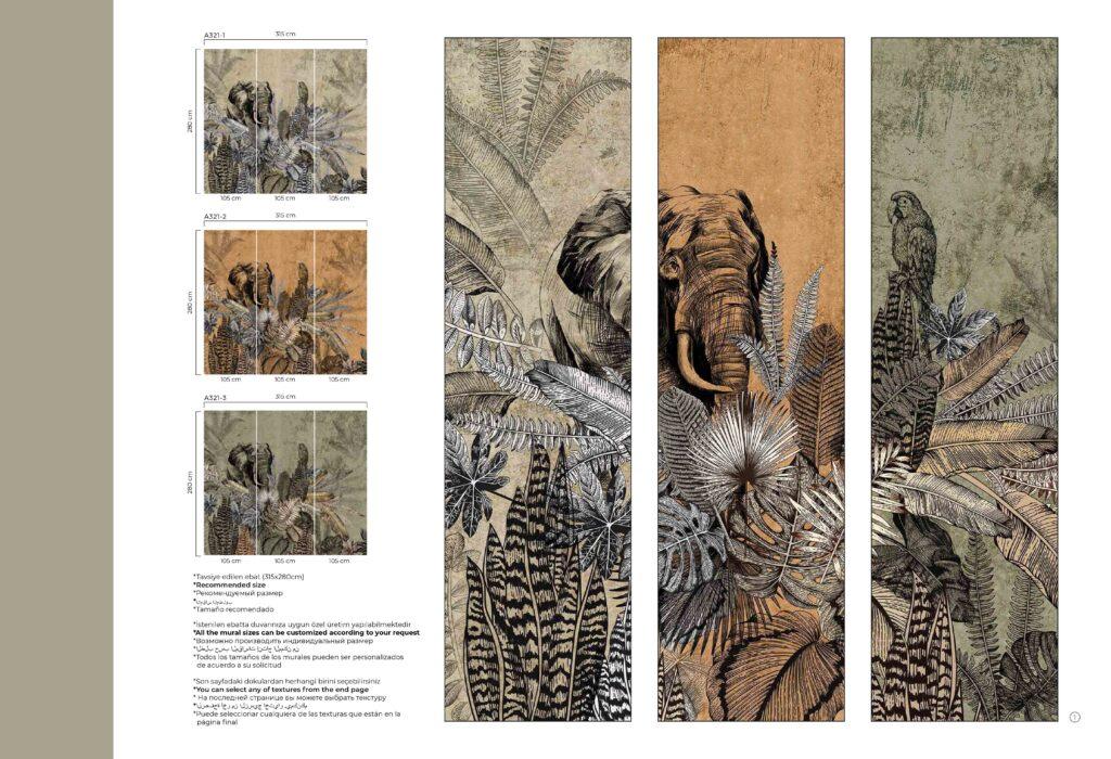 Amazon Poster with Original Design MURAL WALLPAPER, Available in Various Paper Texture, Code A321. It is Produced as 105 CM WIDE ROLL PANELS. - Image 9
