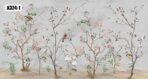 Spring Blossoms Design, VINYL FABRIC TEXTILE Wall Mural in Different Texture, Code A324. It is produced as ONE PIECE WITHOUT JOINT. - Image 2