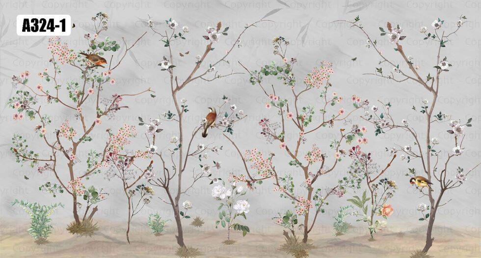 Spring Blossoms Design Mural WALLPAPER in Different Texture - Code A324 - Image 2