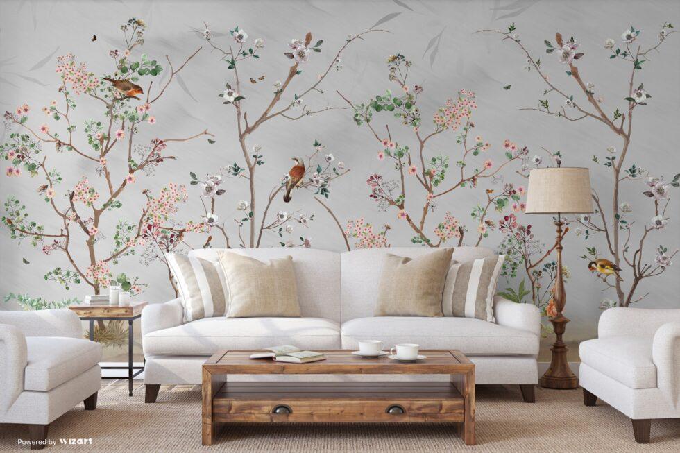 Spring Blossoms Design Mural WALLPAPER in Different Texture - Code A324 - Image 5