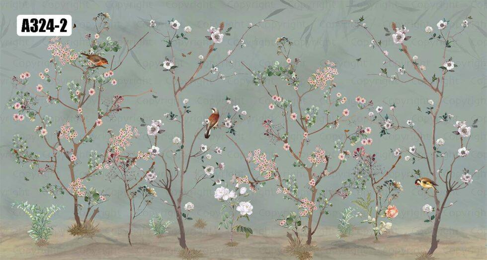 Spring Blossoms Design Mural WALLPAPER in Different Texture - Code A324 - Image 3