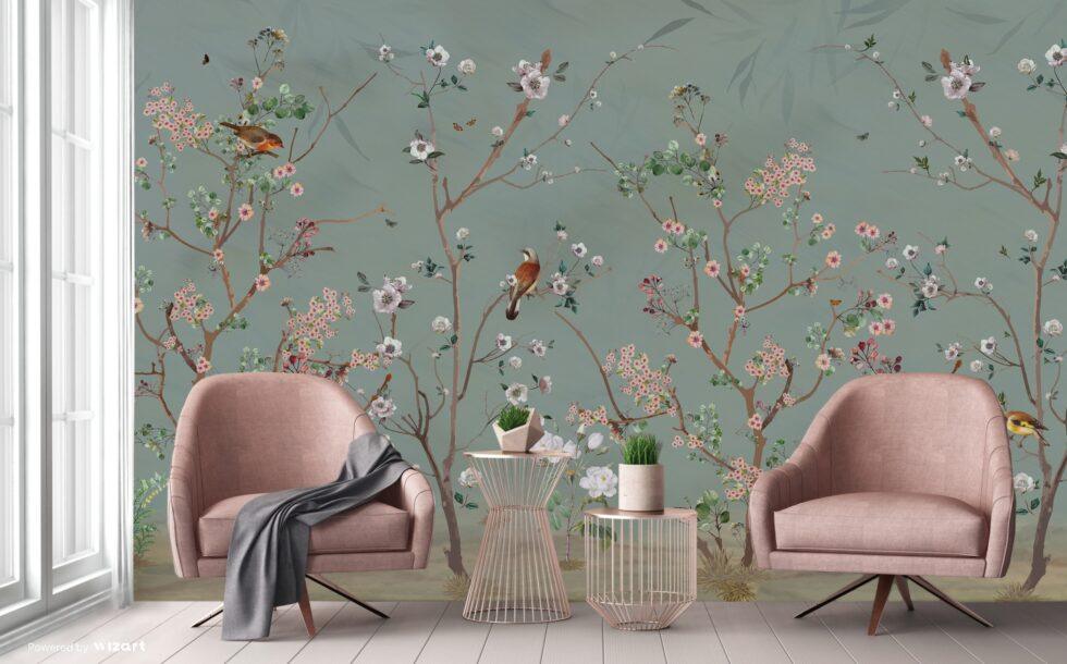 Spring Blossoms Design Mural WALLPAPER in Different Texture - Code A324 - Image 6