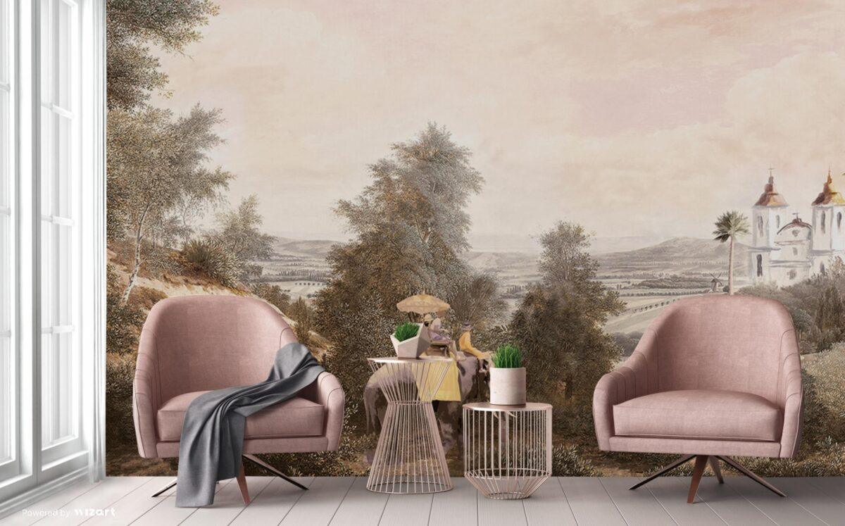 Forest Pattern Design Mural WALLPAPER, Available in Various Paper Texture, Code FJ301. It is Produced as 105 CM WIDE ROLL PANELS. - Image 6
