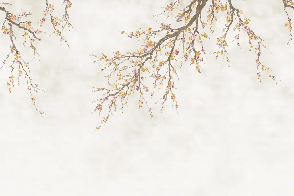 Flowers Pattern Design Mural WALLPAPER, Available in Various Paper Texture, Code - FJ302. It is Produced as 105 CM WIDE ROLL.