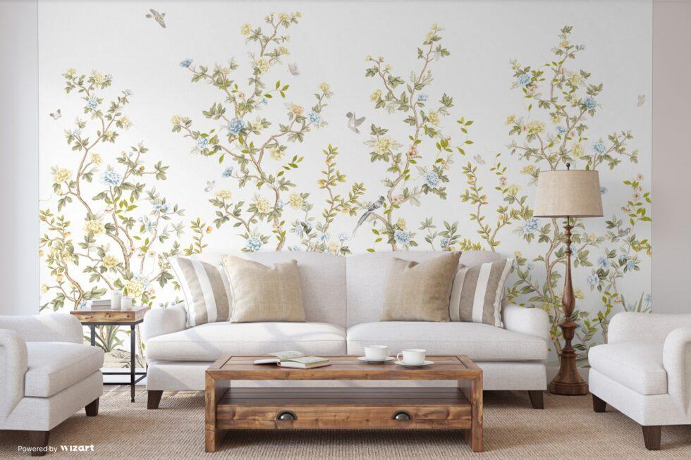 Flowers Pattern Design Mural WALLPAPER in Different Texture - Code FJ303 - Image 5