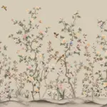 Flowers Pattern Design Mural WALLPAPER, Available in Various Paper Texture, Code FJ303. It is Produced as 105 CM WIDE ROLLS.