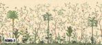 Flowers Pattern Design, VINYL FABRIC TEXTILE Wall Mural in Different Texture, Code FJ305.  It is produced as ONE PIECE WITHOUT JOINT. - Image 3