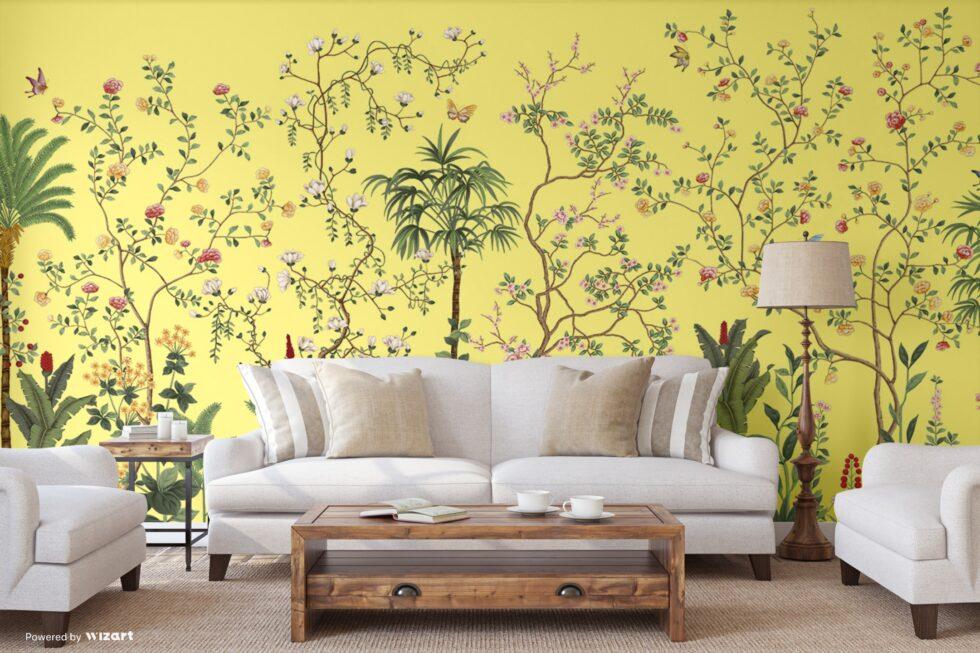 Flowers Pattern Design Mural WALLPAPER in Different Texture - Code FJ305 - Image 6