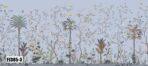 Flowers Pattern Design, VINYL FABRIC TEXTILE Wall Mural in Different Texture, Code FJ305.  It is produced as ONE PIECE WITHOUT JOINT. - Image 4