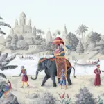 Elephant Pattern Design Mural WALLPAPER, Available in Various Paper Texture, Code FJ309.  It is Produced as 105 CM Wide Roll Panels.