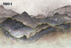 Mountains Design, VINYL FABRIC TEXTILE Wall Mural in Different Texture, Code FJ317. It is produced as ONE PIECE WITHOUT JOINT.                       without joint. - Image 3