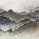 Mountains Design, VINYL FABRIC TEXTILE Wall Mural in Different Texture, Code FJ317. It is produced as ONE PIECE WITHOUT JOINT.                       without joint.