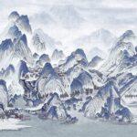 Mountains Design Mural WALLPAPER, Available in various Paper Texture, Code FJ318. It is Produced as 105 CM WIDE ROLL PANELS.