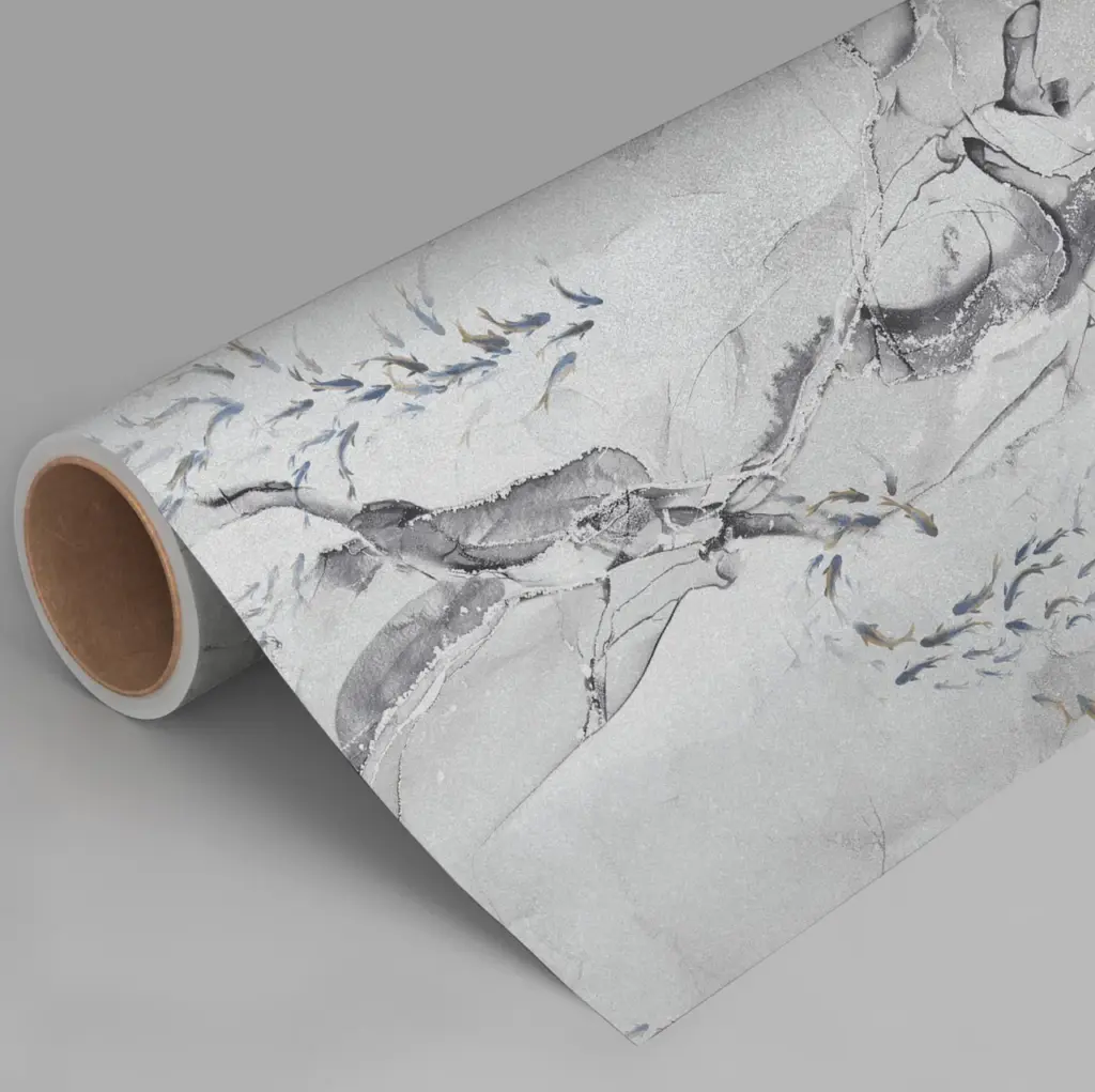 Flock Of Fish Design Mural WALLPAPER, Available in Various Paper Texture, Code FJ320. 105 CM WIDE ROLL PANELS. - Image 7