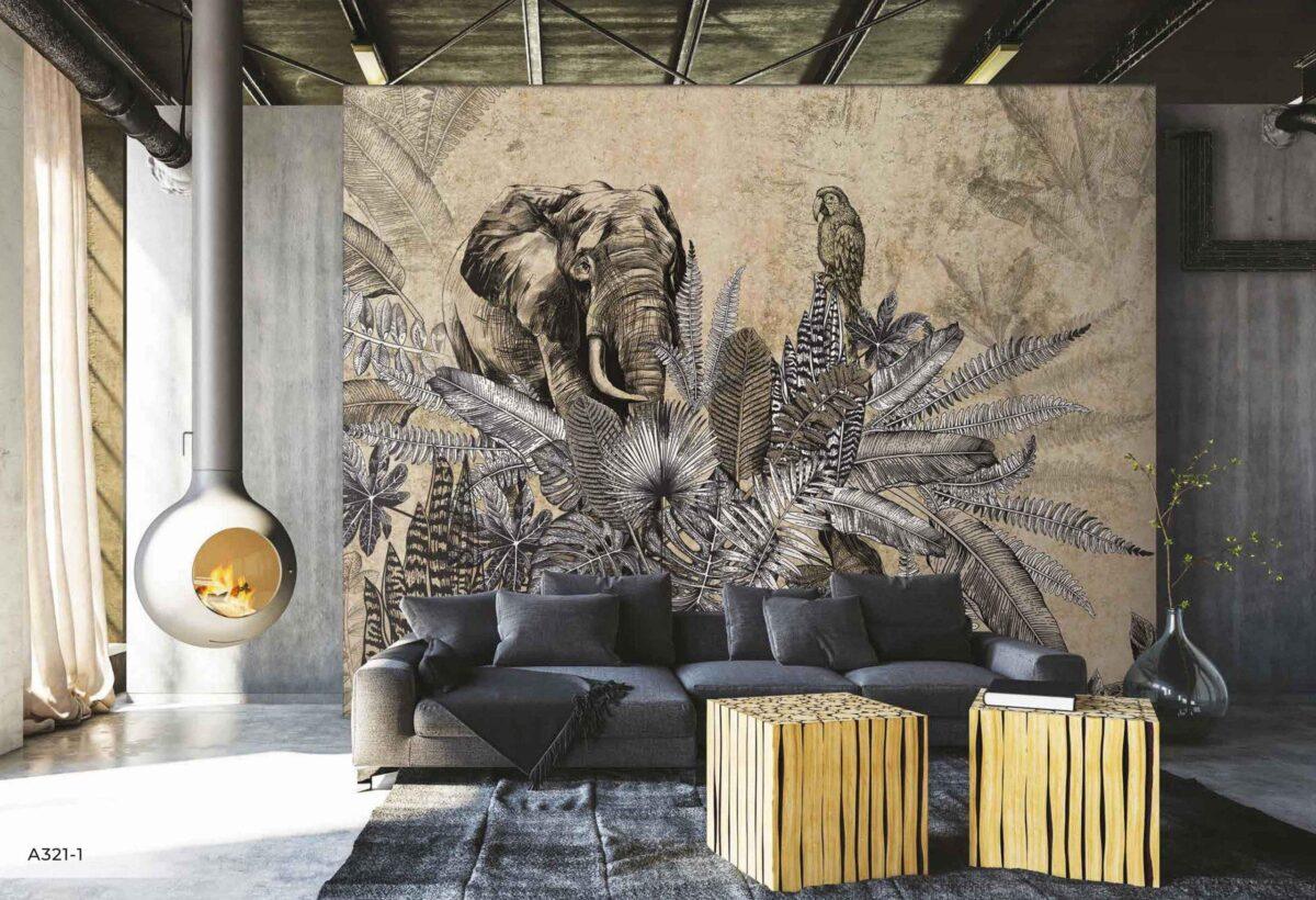 Amazon Poster with Original Design, VINYL FABRIC TEXTILE Wall Mural in Different Texture, Code A321. It is produced as ONE PIECE WITHOUT JOINT. - Image 7