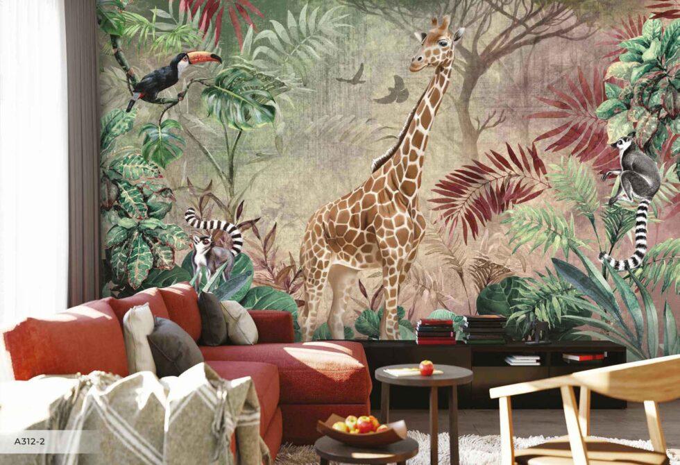 Giraffe Design Mural WALLPAPER in Different Texture - Code A312 - Image 7