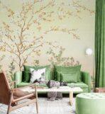 Colorful Flowers Pattern Design Mural WALLPAPER, Available in various Paper Texture, Code FJ306. It is Produced as 105 CM WIDE ROLL PANELS.. - Image 6