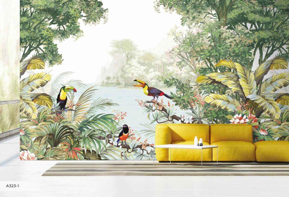 Parrot Design Mural WALLPAPER in Different Texture - Code A323