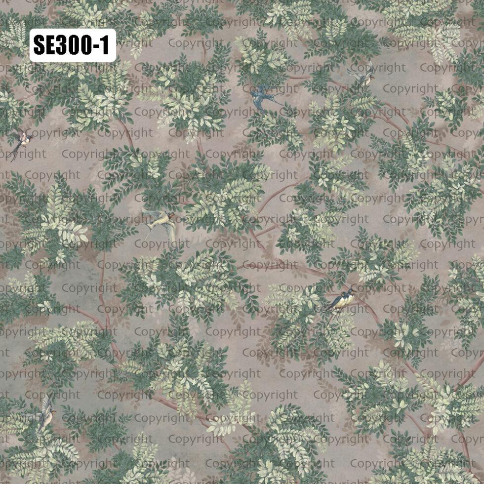 Green Leaf Design Embossed Vinyl, Fabric Back Wall Mural in Different Texture - Code SE300 - Image 2