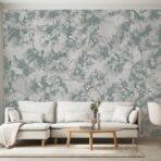 Green Leaf Design, VINYL FABRIC TEXTILE Wall Mural in Different Texture, Code SE300. It is produced as ONE PIECE WITHOUT JOINT. - Image 5