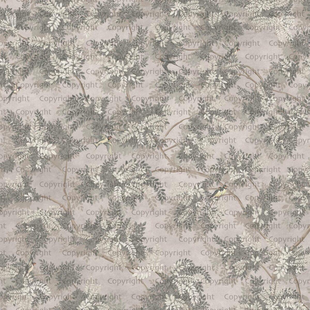 Green Leaf Design MURAL WALLPAPER, Available in Various Paper Texture, Code SE300. It is Produced as 105 CM WIDE ROLL PANELS. - Image 3