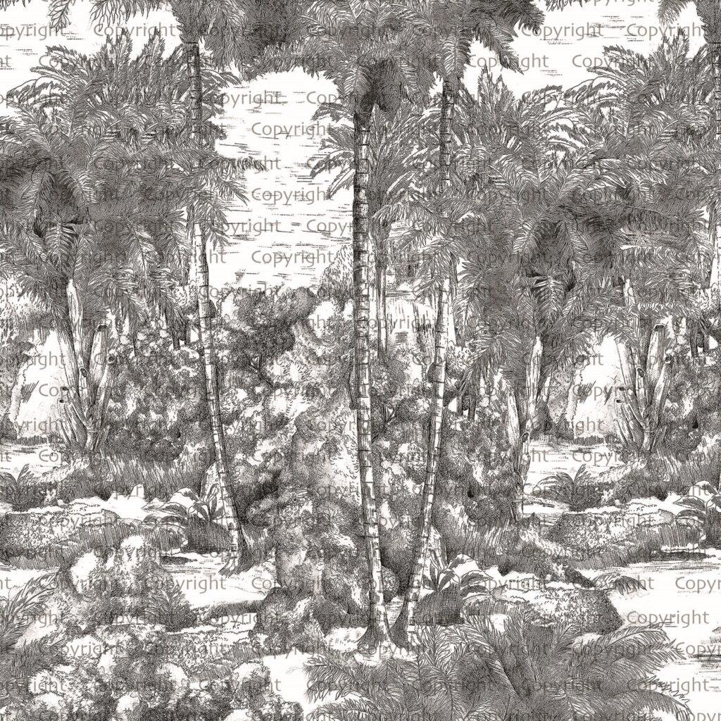 Jungle Design, VINYL FABRIC TEXTILE Wall Mural in Different Texture, Code SE301. It is produced as ONE PIECE WITHOUT JOINT.