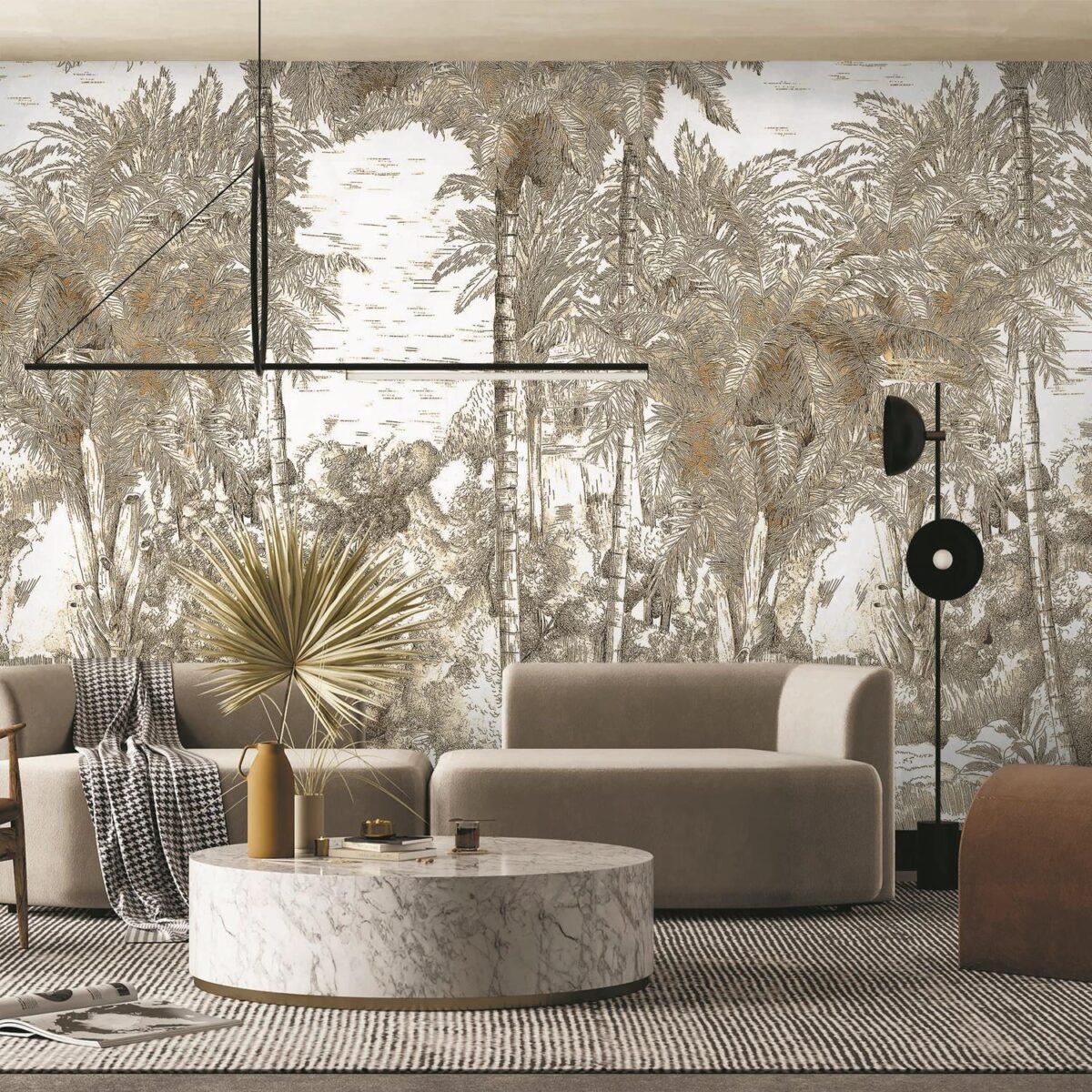 Jungle Design, VINYL FABRIC TEXTILE Wall Mural in Different Texture, Code SE301. It is produced as ONE PIECE WITHOUT JOINT. - Image 5