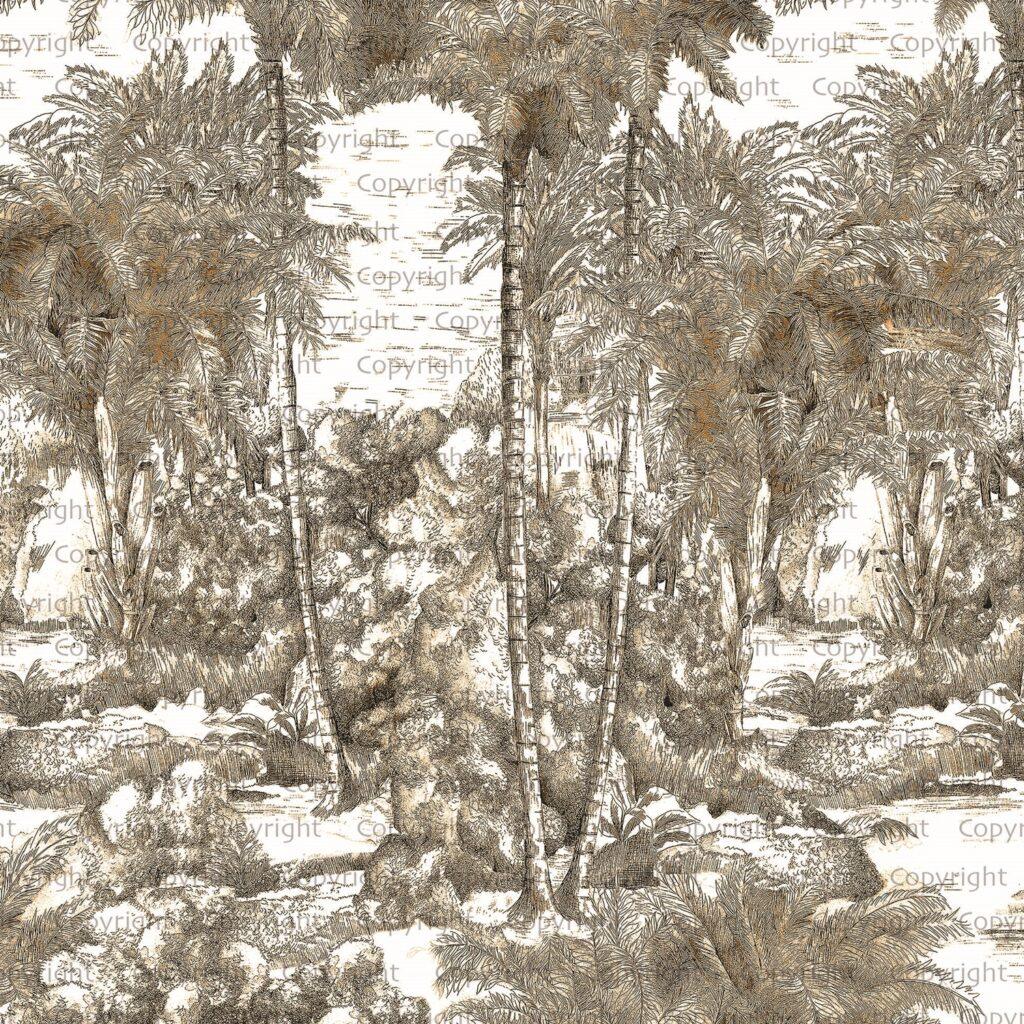 Jungle Design, VINYL FABRIC TEXTILE Wall Mural in Different Texture, Code SE301. It is produced as ONE PIECE WITHOUT JOINT. - Image 2