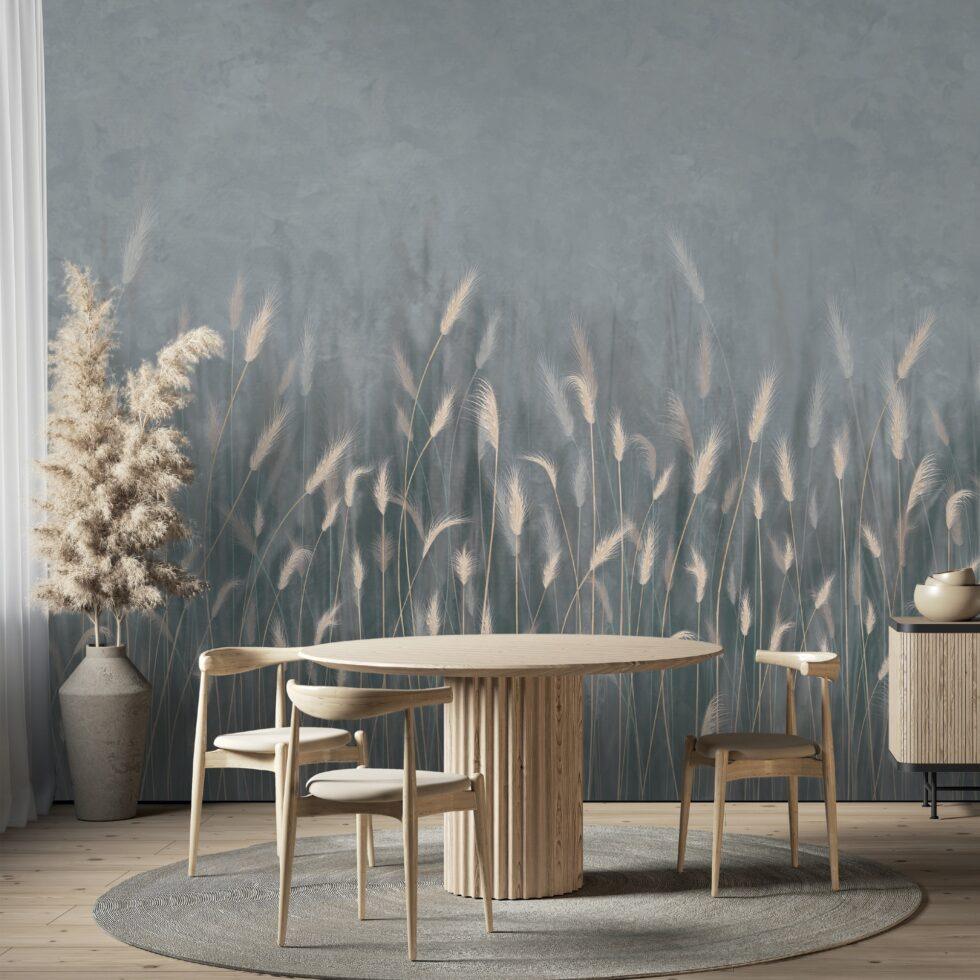 Pampas Flower Design Embossed Vinyl, Fabric Back Wall Mural in Different Texture - Code SE302 - Image 8