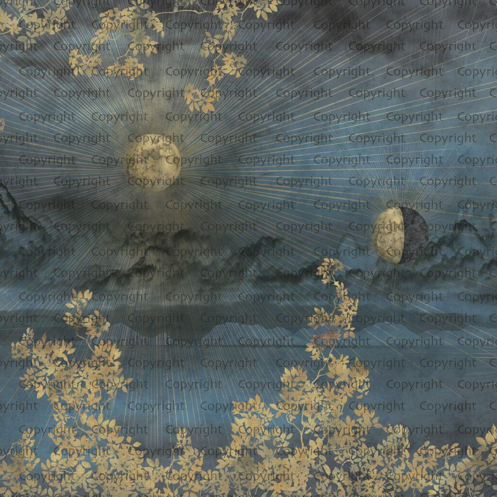 Galaxy Design MURAL WALLPAPER, Available in Various Paper Texture, Code SE303. It is Produced as 105 CM WIDE ROLL PANELS.