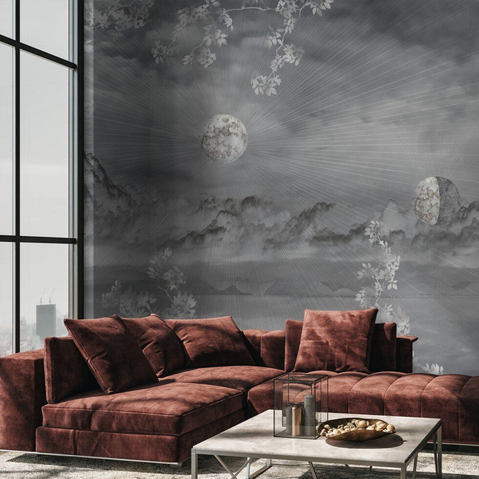 Galaxy Design Embossed Vinyl, Fabric Back Wall Mural in Different Texture - Code SE303 - Image 6