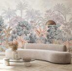 Colorful Jungle, VINYL FABRIC TEXTILE Wall Mural in Different Texture, Code SE304. It is produced as ONE PIECE WITHOUT JOINT. - Image 5