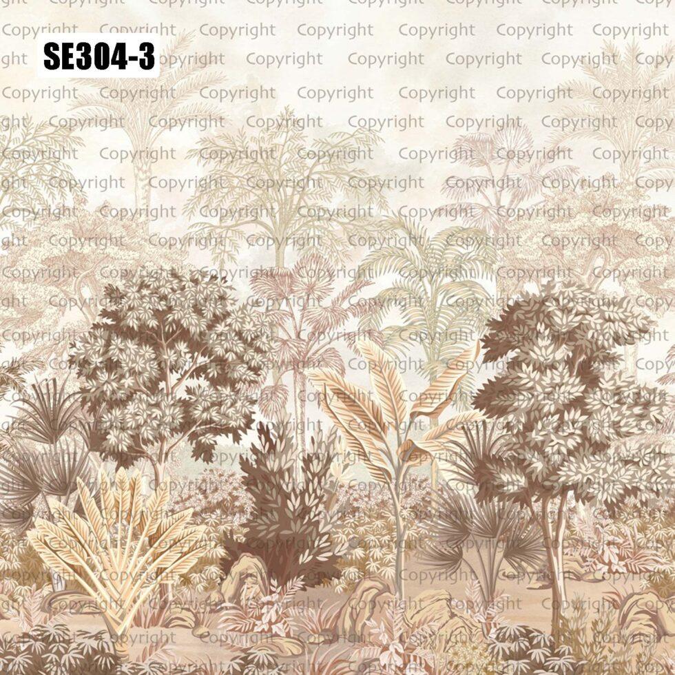 Colorful Jungle Embossed Vinyl, Fabric Back Wall Mural in Different Texture - Code SE304 - Image 4