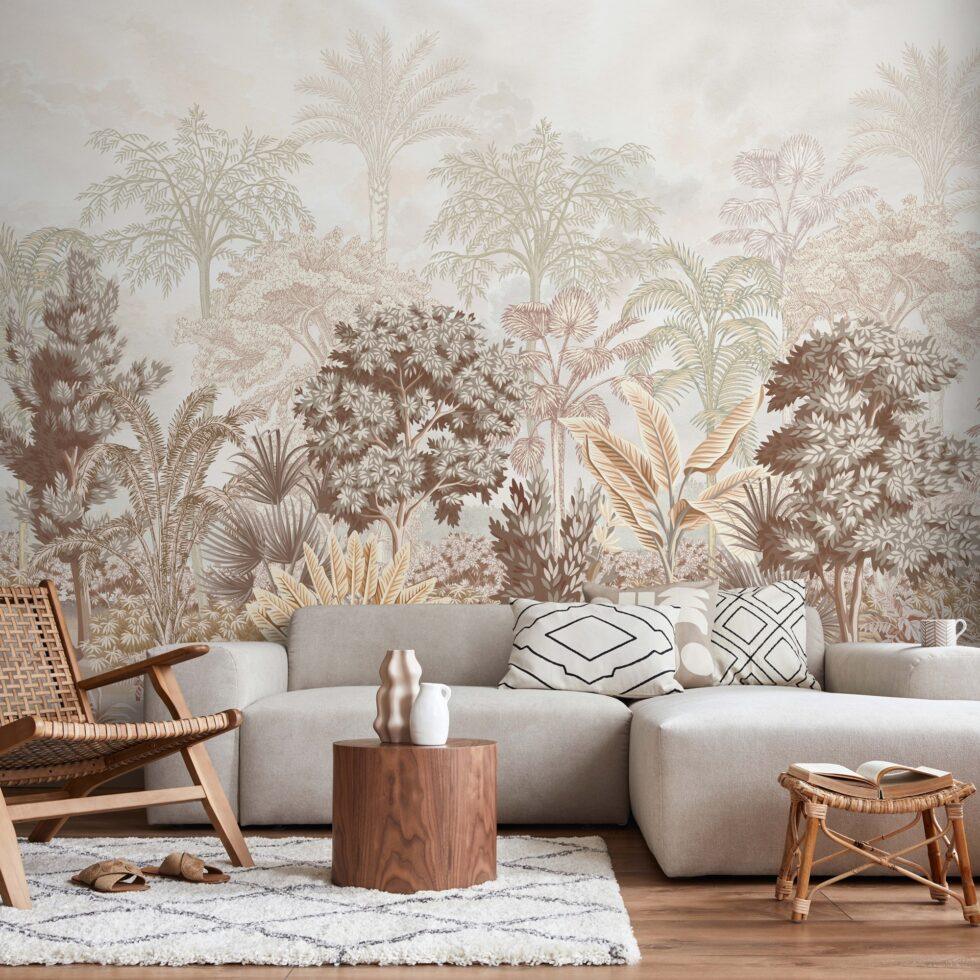 Colorful Jungle Embossed Vinyl, Fabric Back Wall Mural in Different Texture - Code SE304 - Image 6