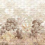 Colorful Jungle, VINYL FABRIC TEXTILE Wall Mural in Different Texture, Code SE304. It is produced as ONE PIECE WITHOUT JOINT.