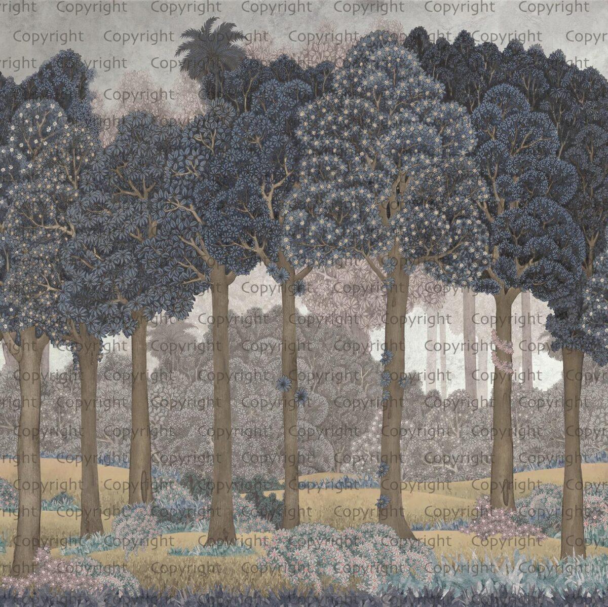 Tropical Design MURAL WALLPAPER, Available in Various Paper Texture, Code SE306. It is Produced as 105 CM WIDE ROLL PANELS. - Image 2