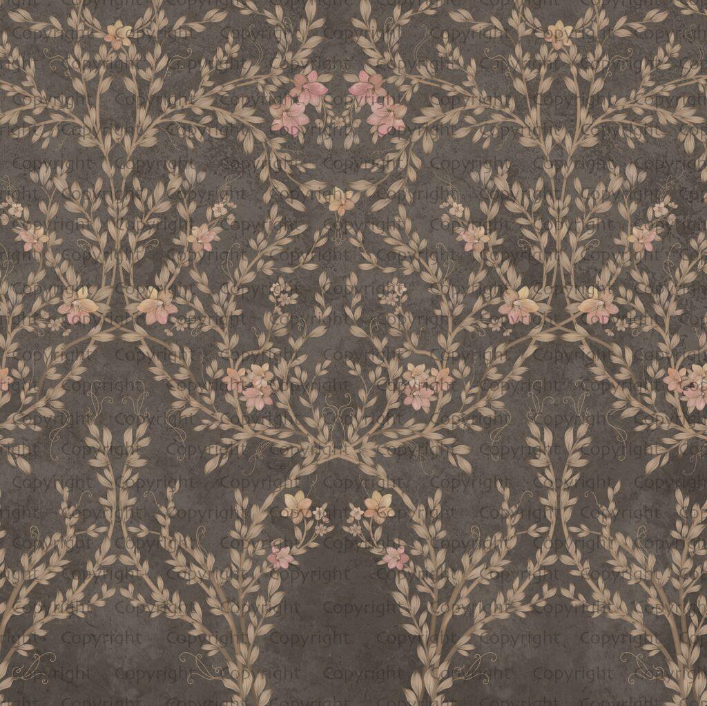 Floral and Leaf Design MURAL WALLPAPER, Available in Various Paper Texture, Code SE307. It is Produced as 105 CM WIDE ROLL PANELS. - Image 3